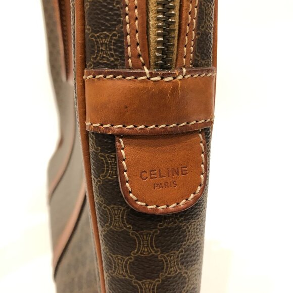 Celine Brown Macadam Bag Sku#85473 (one corner minor crack, rubbing) - Picture 12 of 16